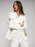 Bianca - Chaqueta Blanca con Bordado de Flores