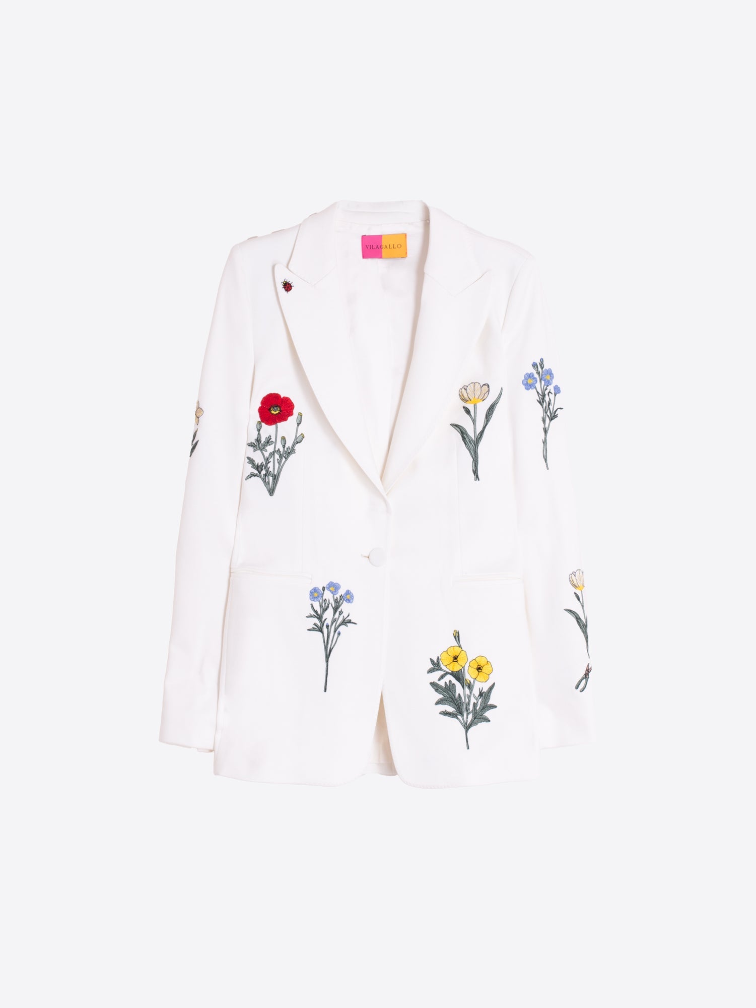 Bianca - Chaqueta Blanca con Bordado de Flores