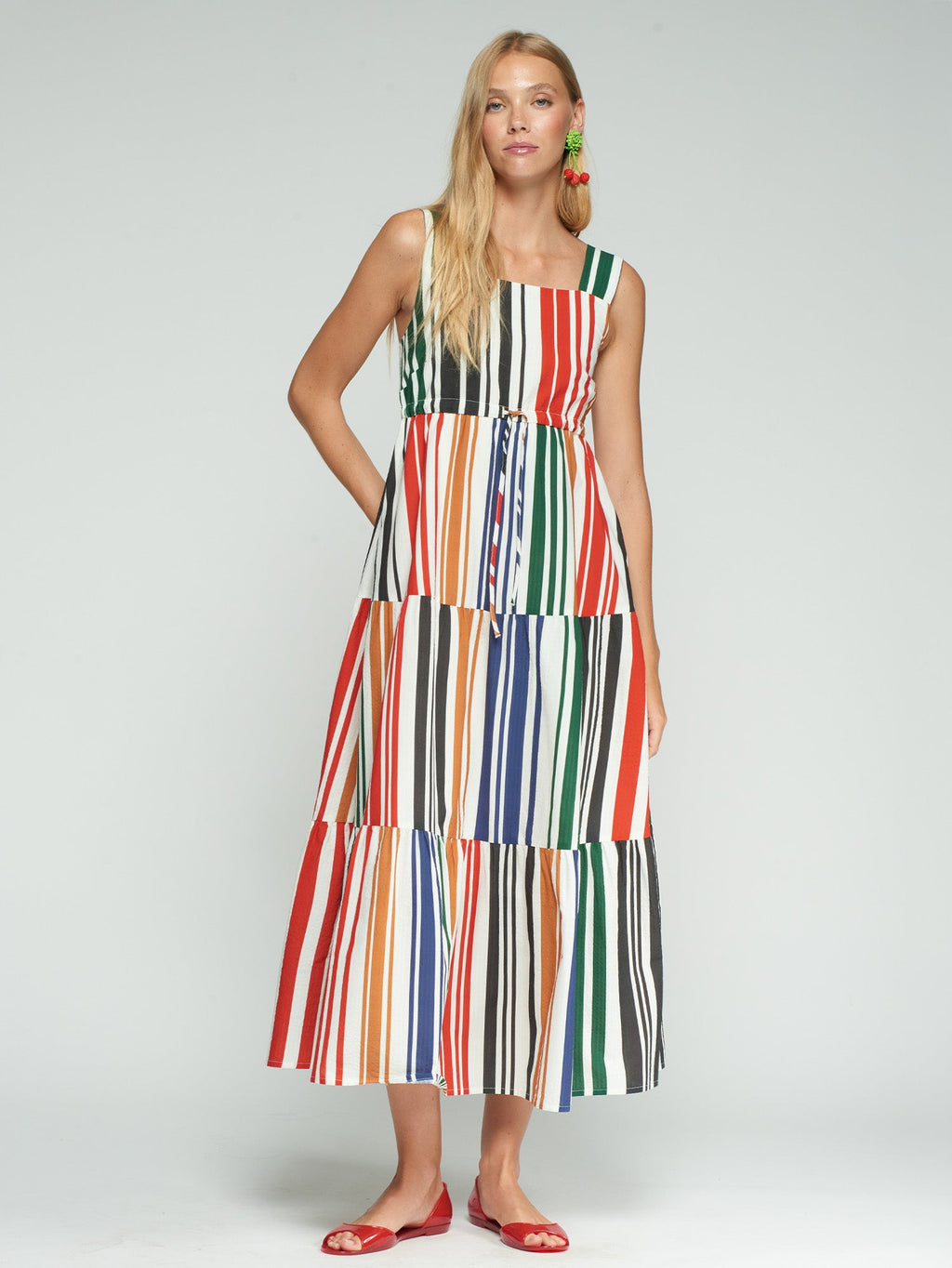 VESTIDO TIRANTES RAYAS MULTICOLOR