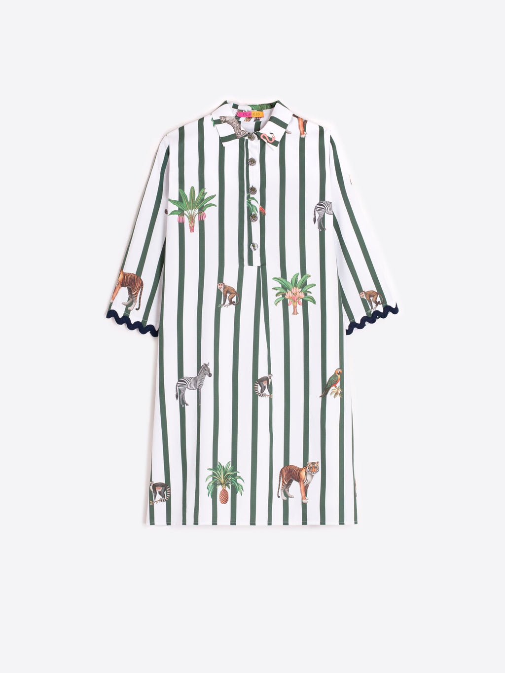 Iria - Vestido corto rayas verdes