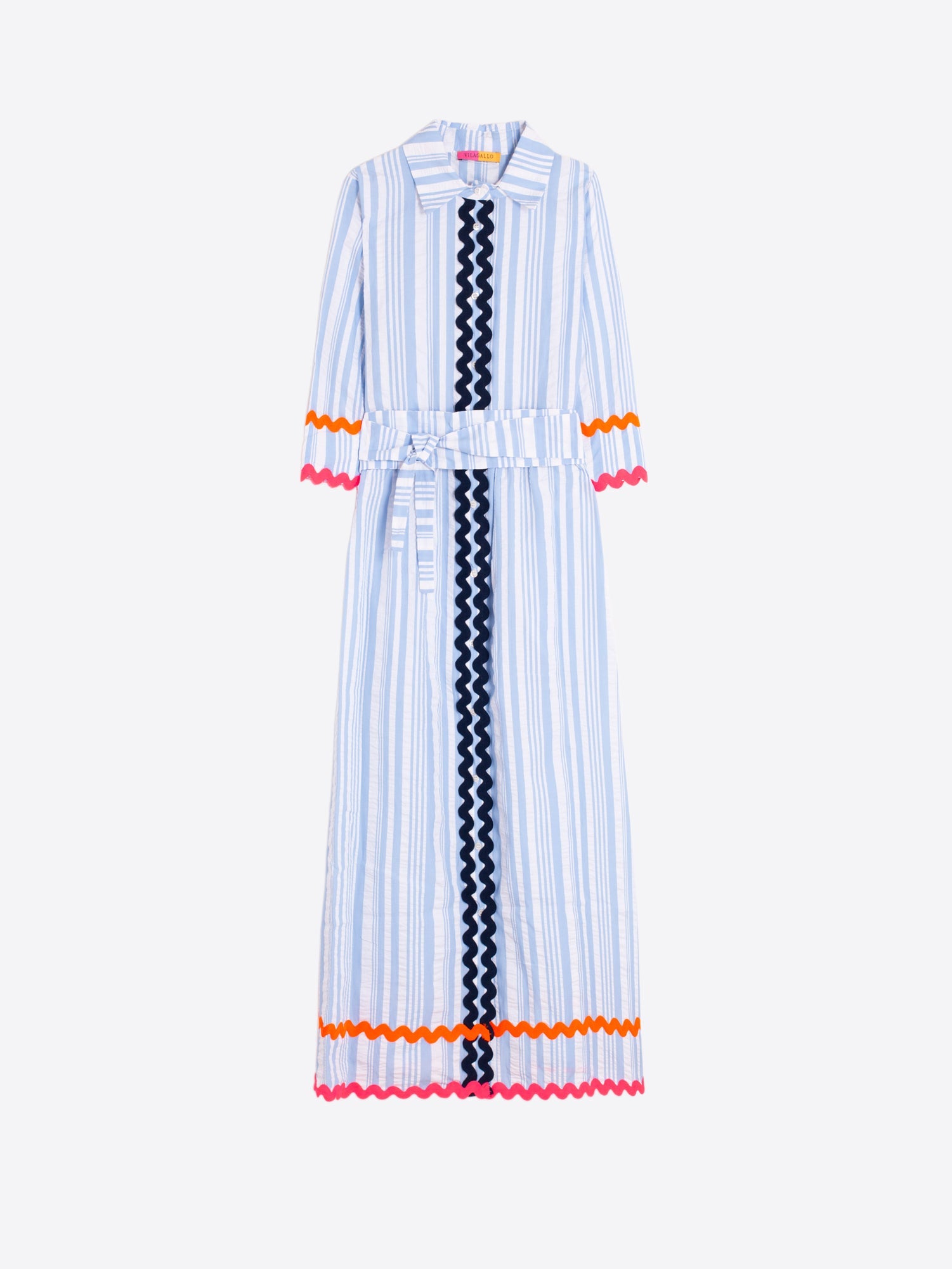 Ruth - Vestido Camisero Rayas Azul