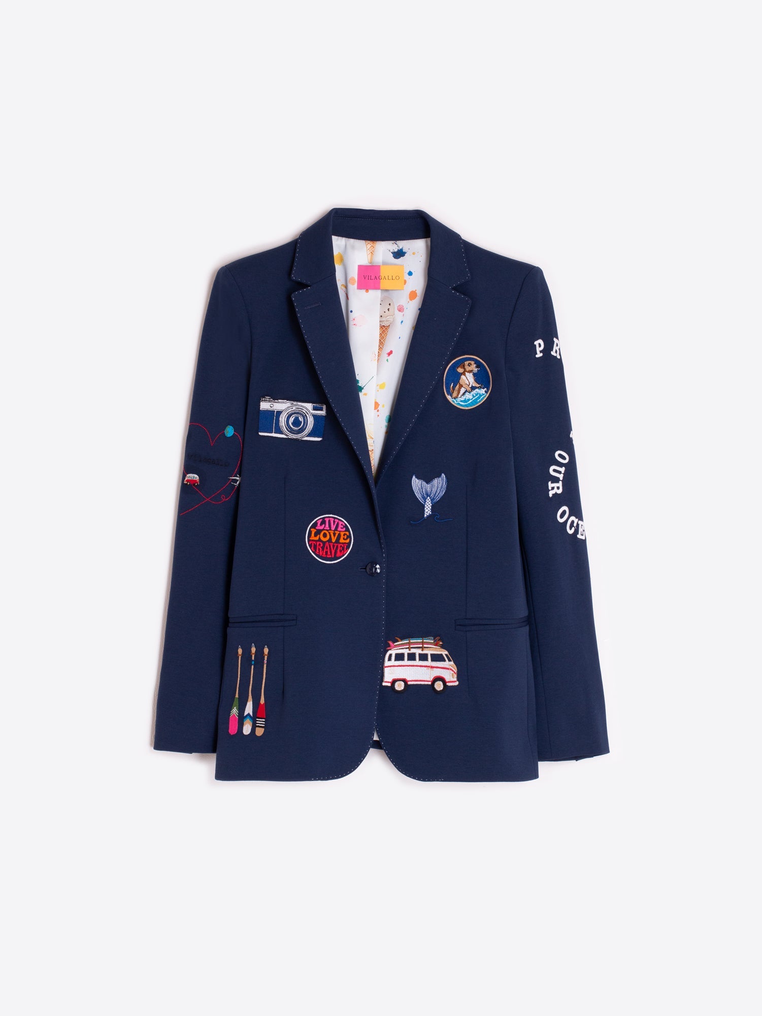 CHAQUETA AZUL MARINO BORDADO SURF