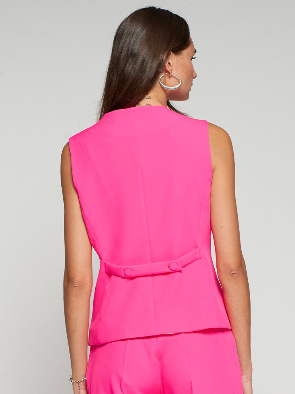 Amaia - Chaleco Crepé Rosa Fluor