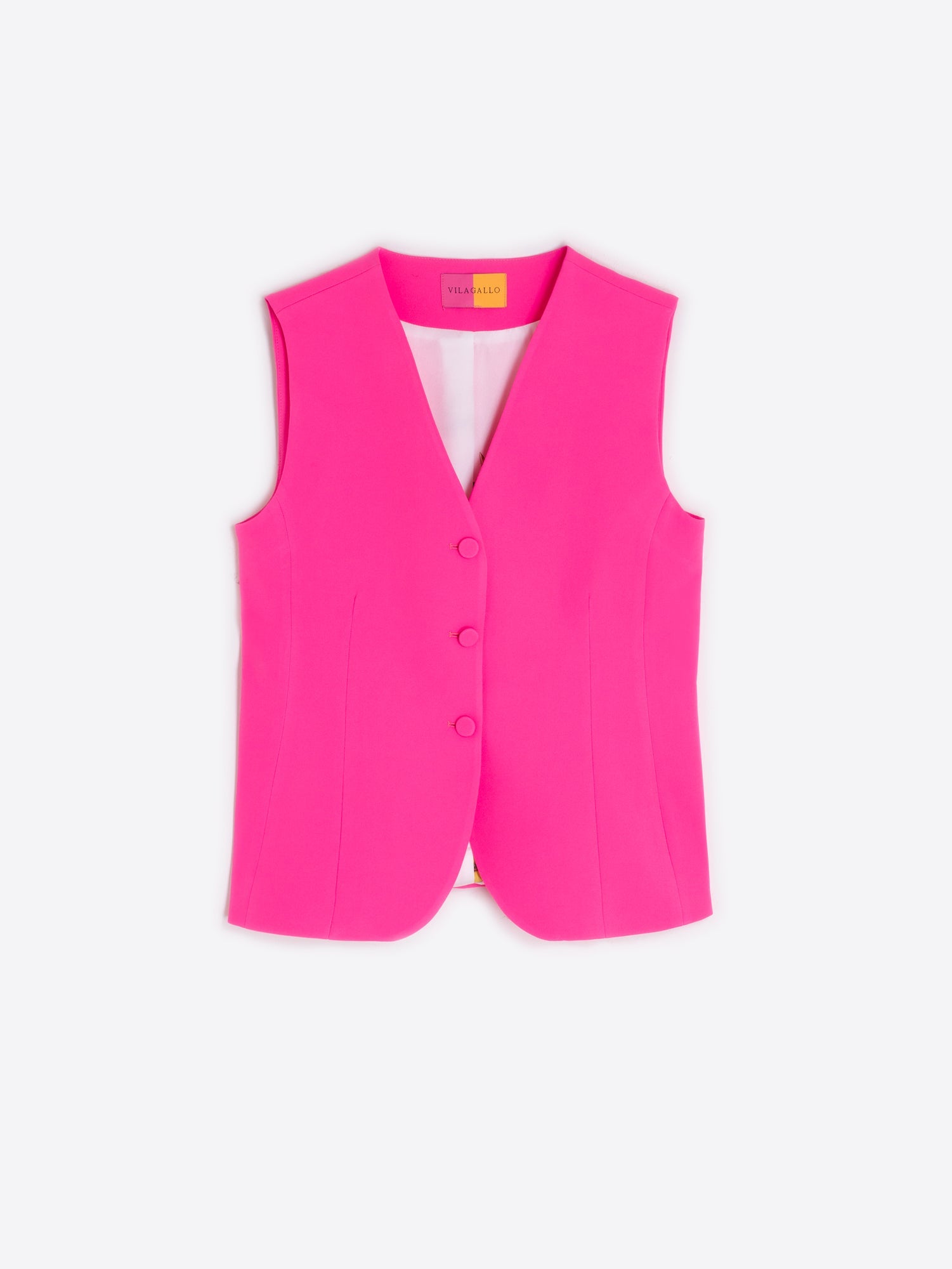 Amaia - Chaleco Crepé Rosa Fluor