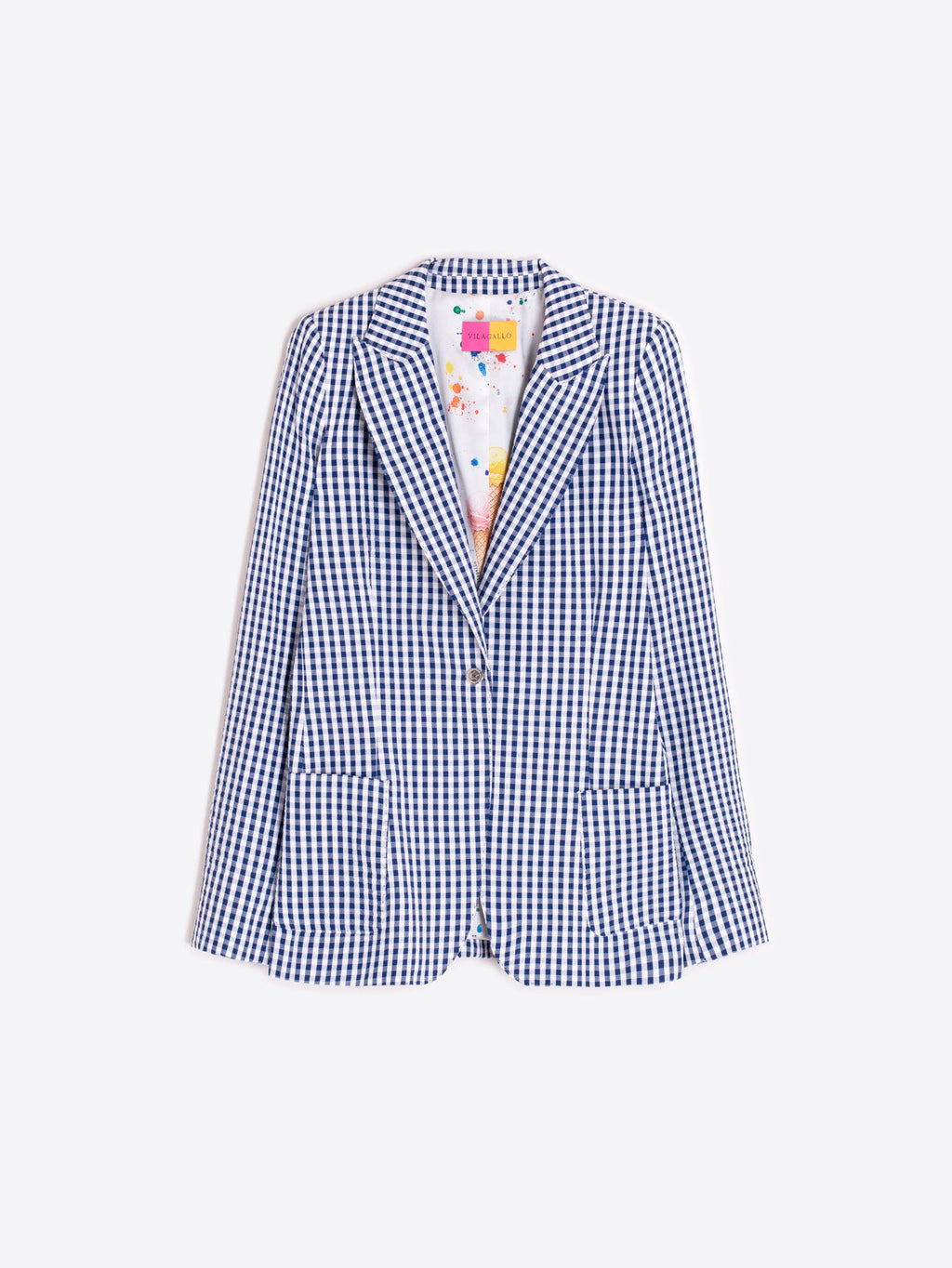 CHAQUETA VICHY AZUL Y BLANCO