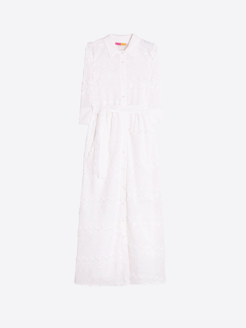 VESTIDO BLANCO BORDADO CINTURON