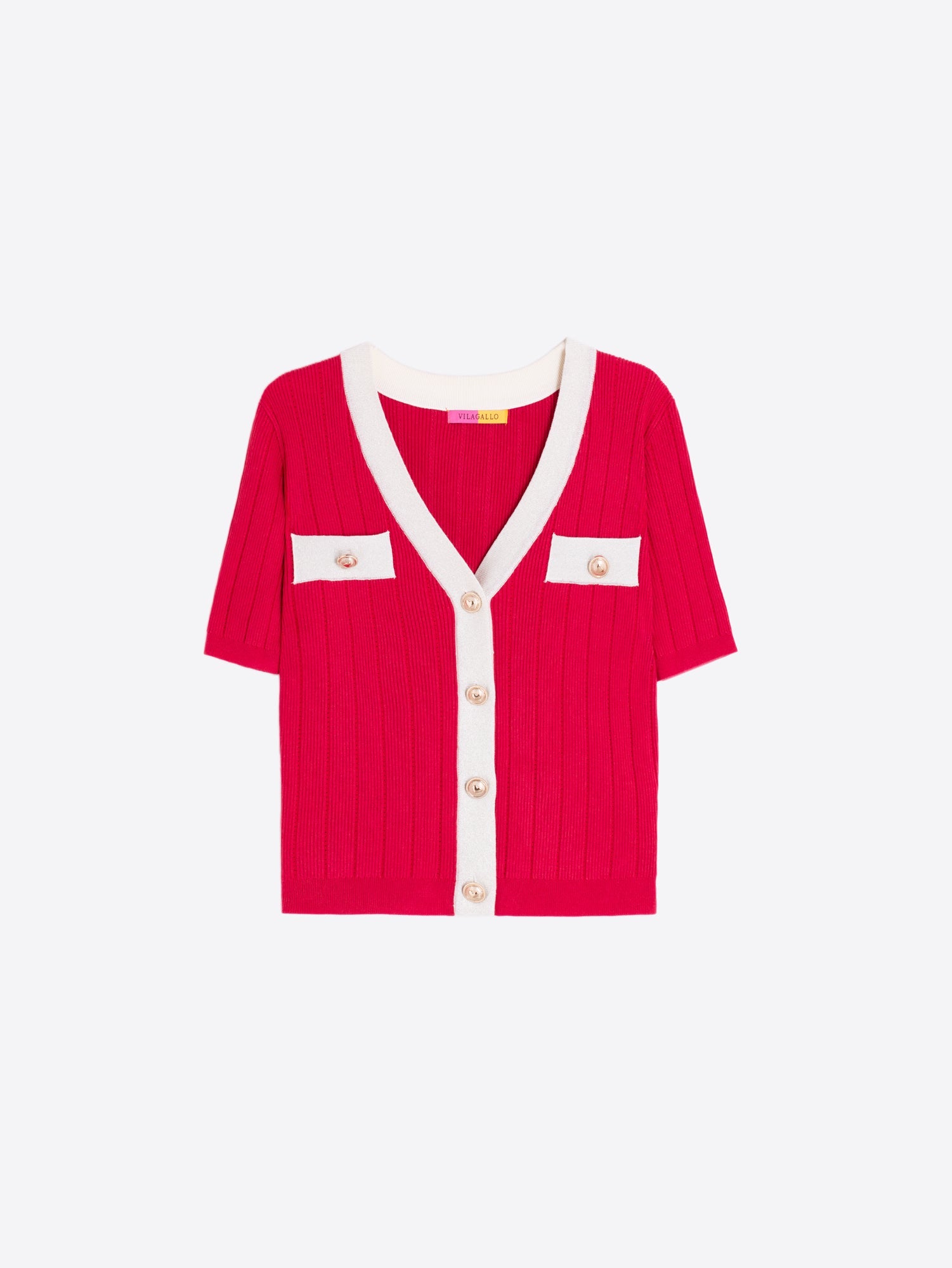 CARDIGAN MANGA CORTA ROJO
