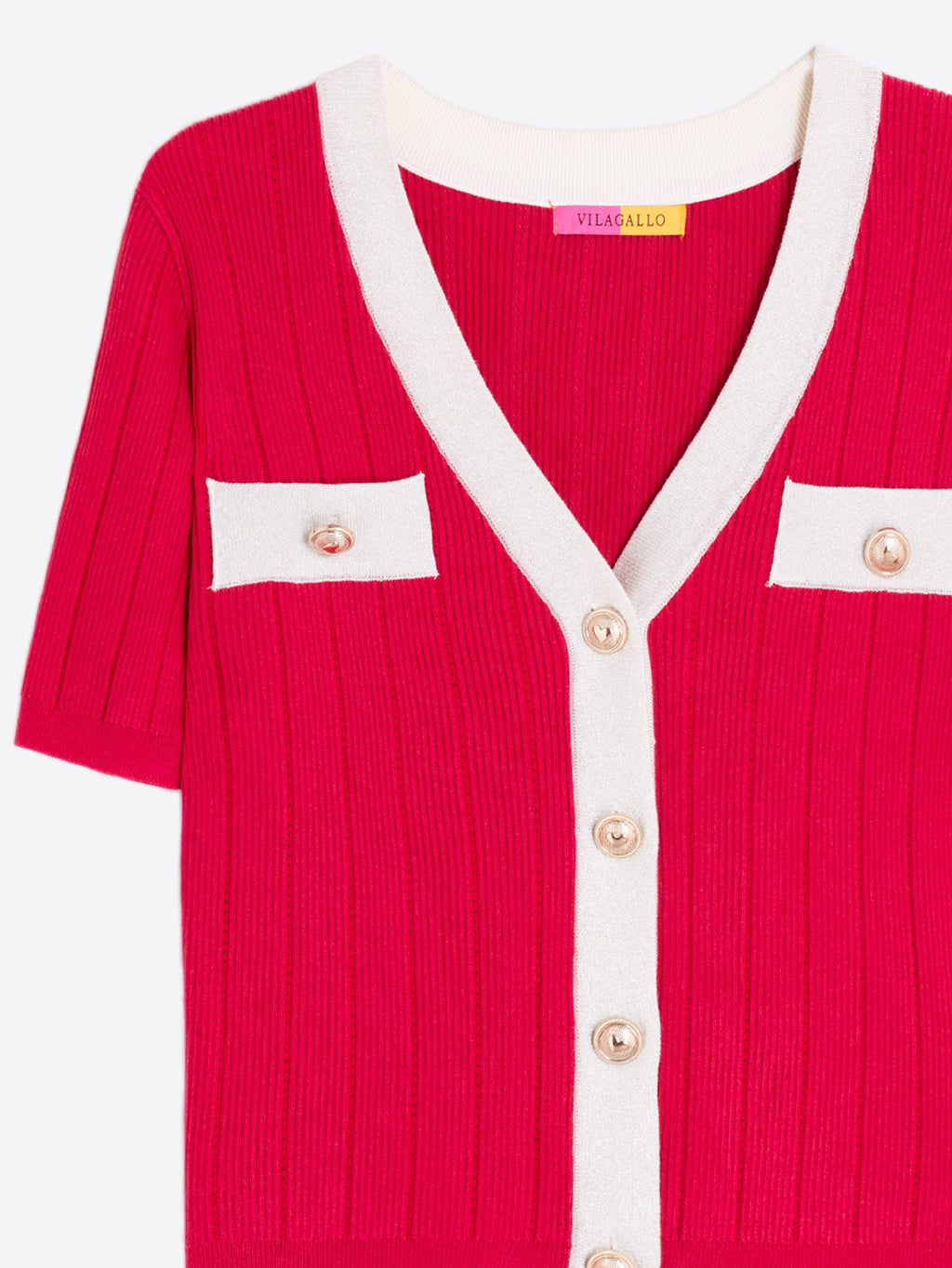 CARDIGAN MANGA CORTA ROJO