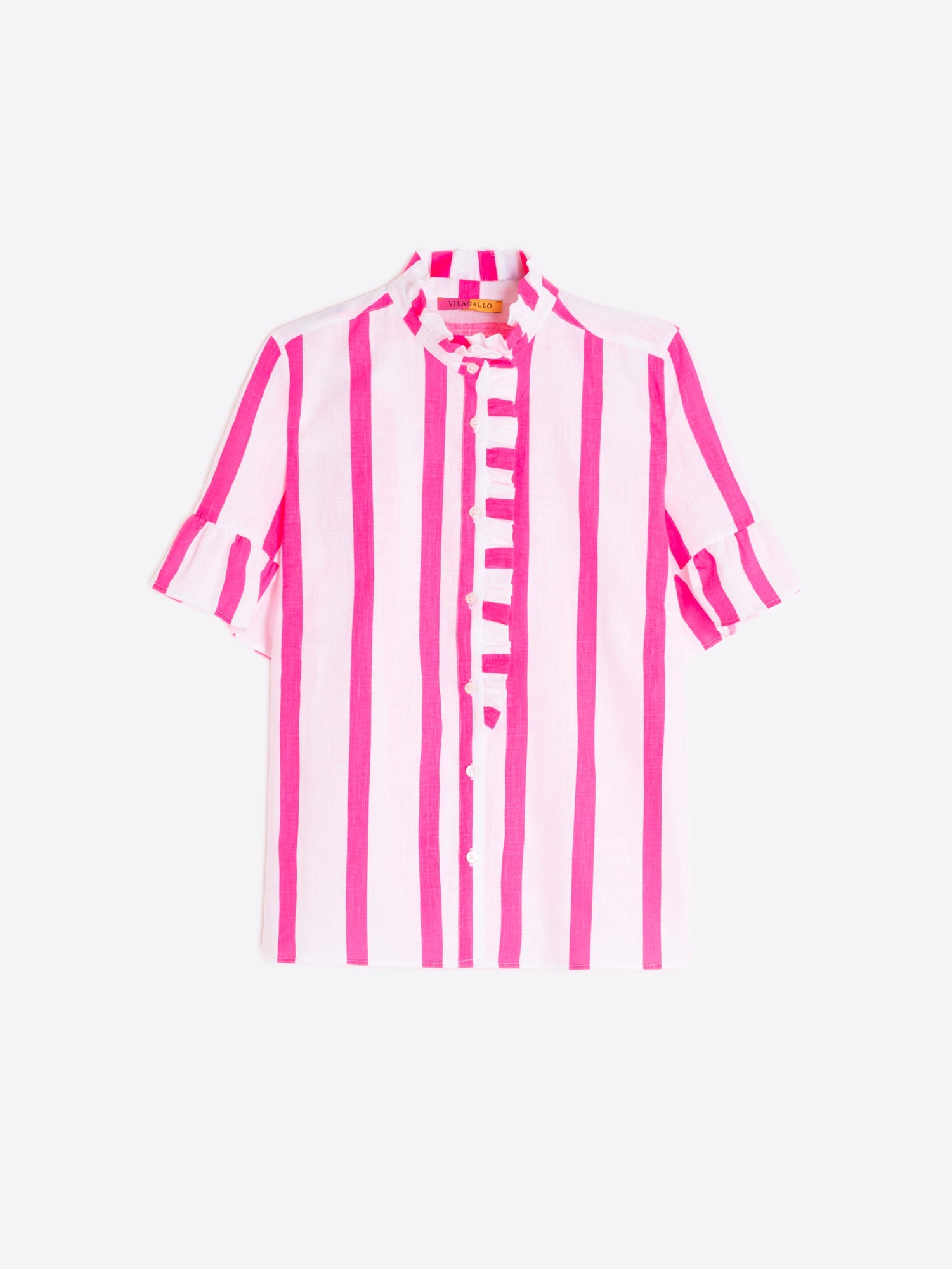CAMISA RAYAS ROSA NEON