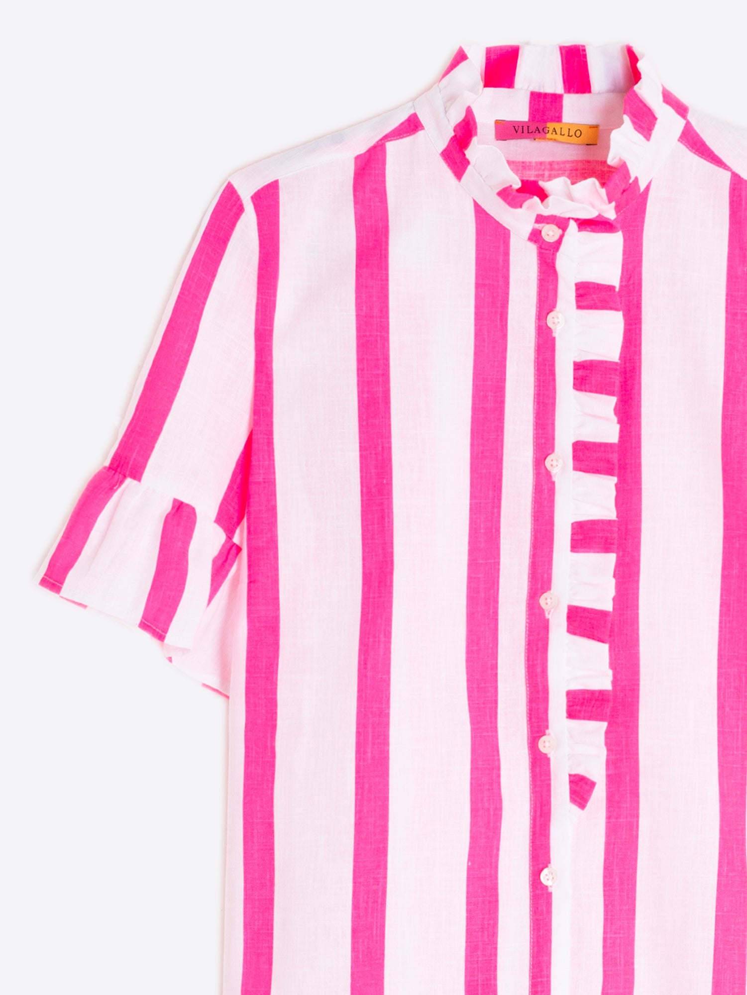 CAMISA RAYAS ROSA NEON