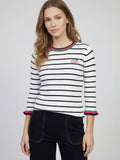 Delia - Jersey Blanco a Rayas Verdes