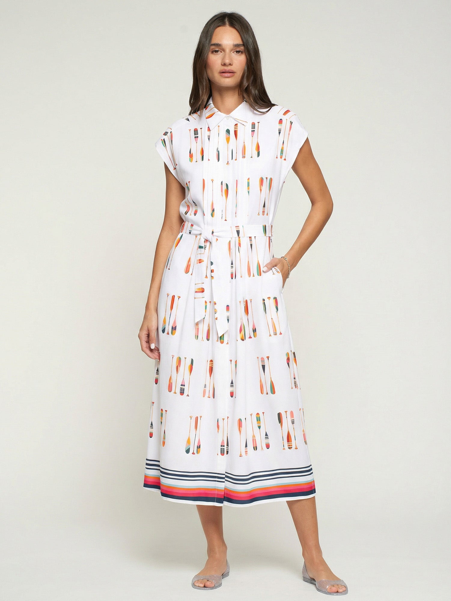 Lidia - Vestido con estampado de remos