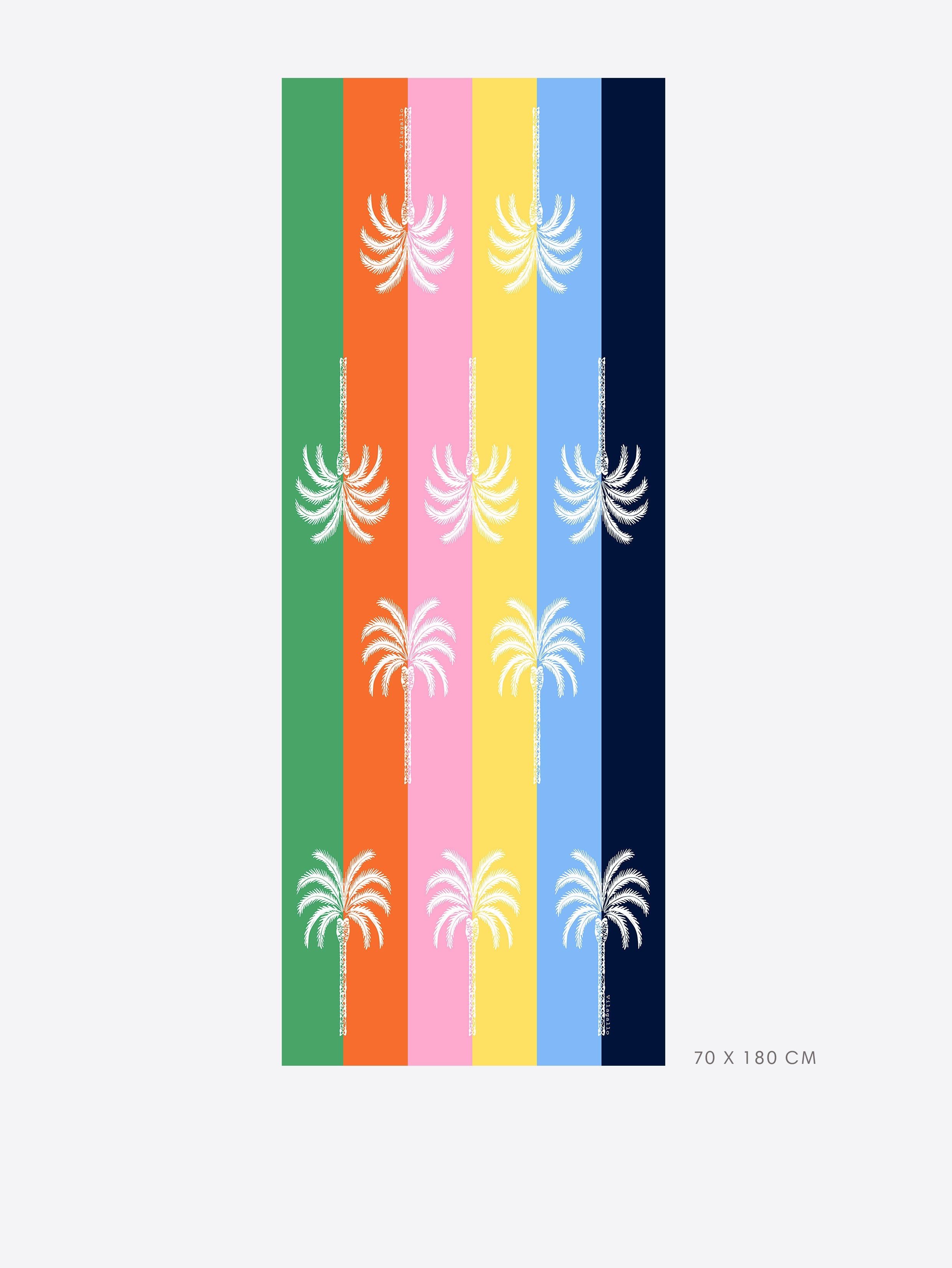FULAR RAYAS MULTICOLOR PALMERAS