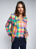 CHAQUETA CUADROS GINGHAM MULTICOLOR