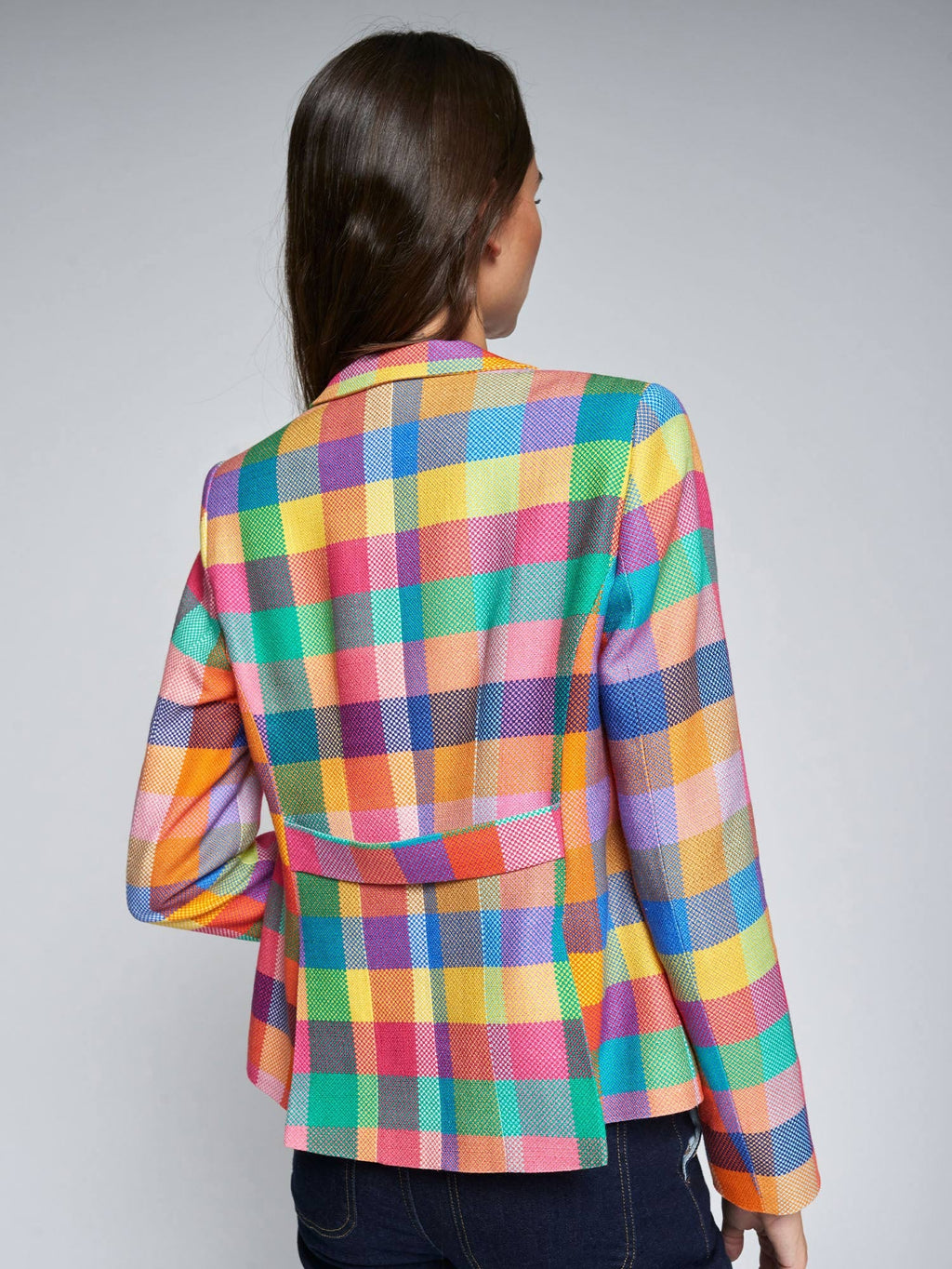 CHAQUETA CUADROS GINGHAM MULTICOLOR