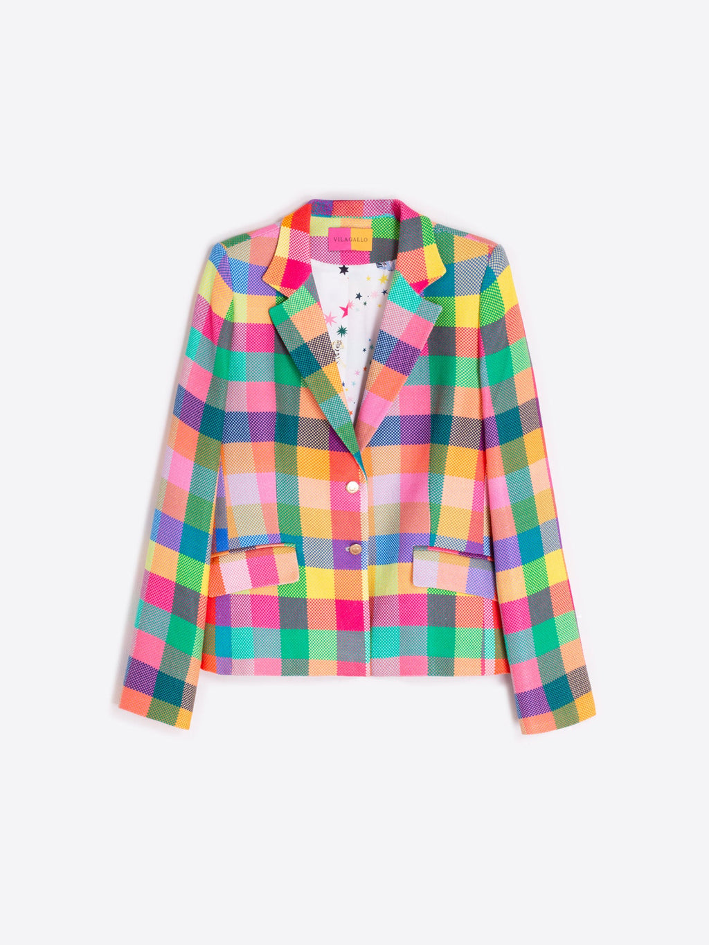 CHAQUETA CUADROS GINGHAM MULTICOLOR