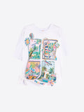 Alicia - Camiseta Estampado Tropical con Lazo Lateral