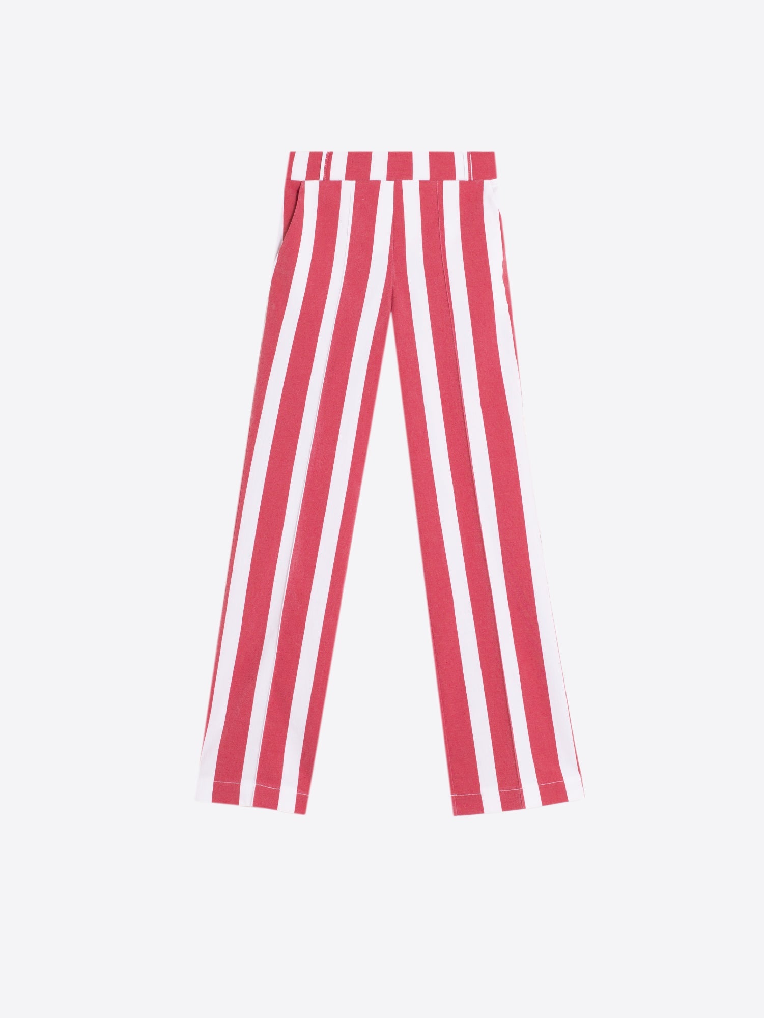 PANTALÓN RECTO RAYAS ROJAS Y BLANCAS