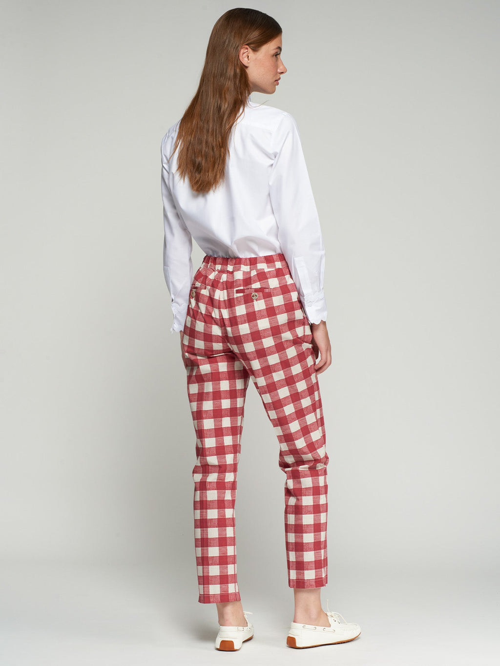 PANTALON TIFFANY VICHY ROJO PRINT