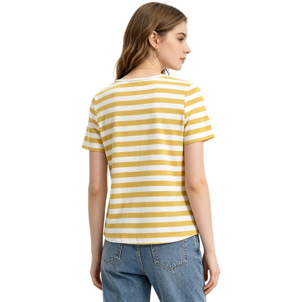Camiseta Básica con Rayas Amarillas