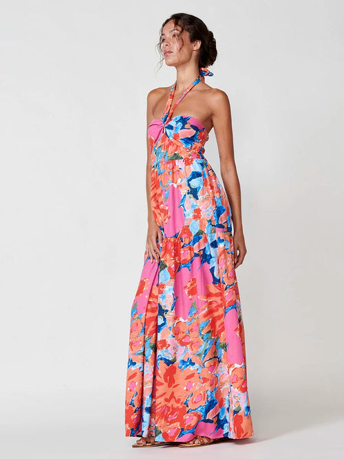 Beatriz | Vestido largo floral halter