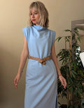 Edurne | Vestido largo azul celeste