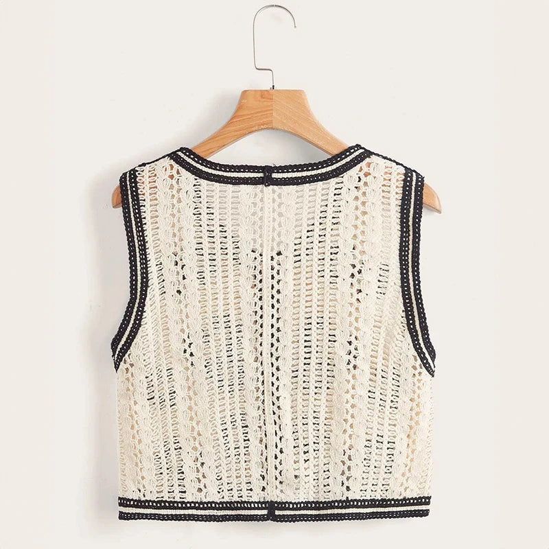 Chaleco de Crochet Floral