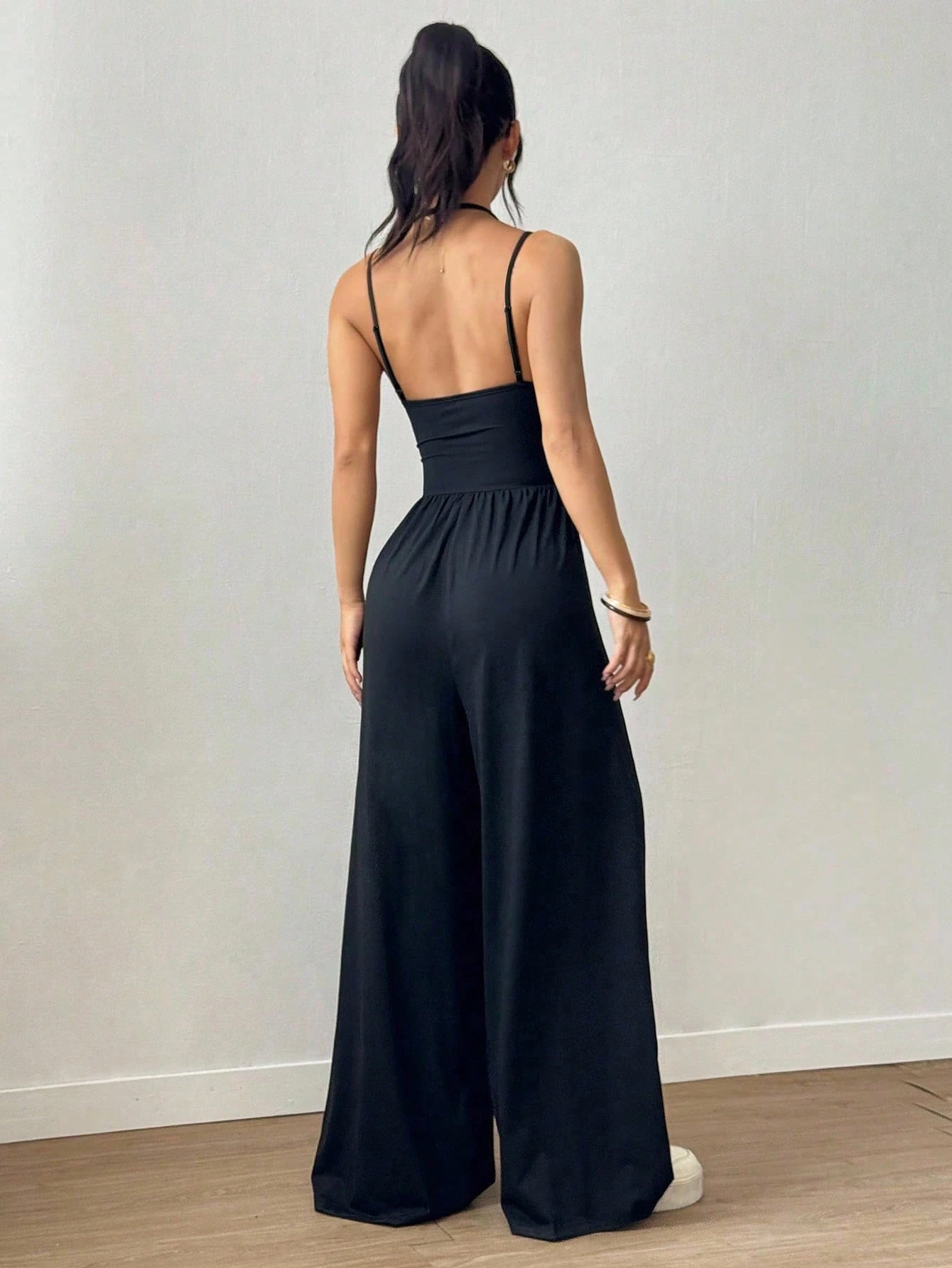 Mono de Pantalón Recto Holgado con Pliegues